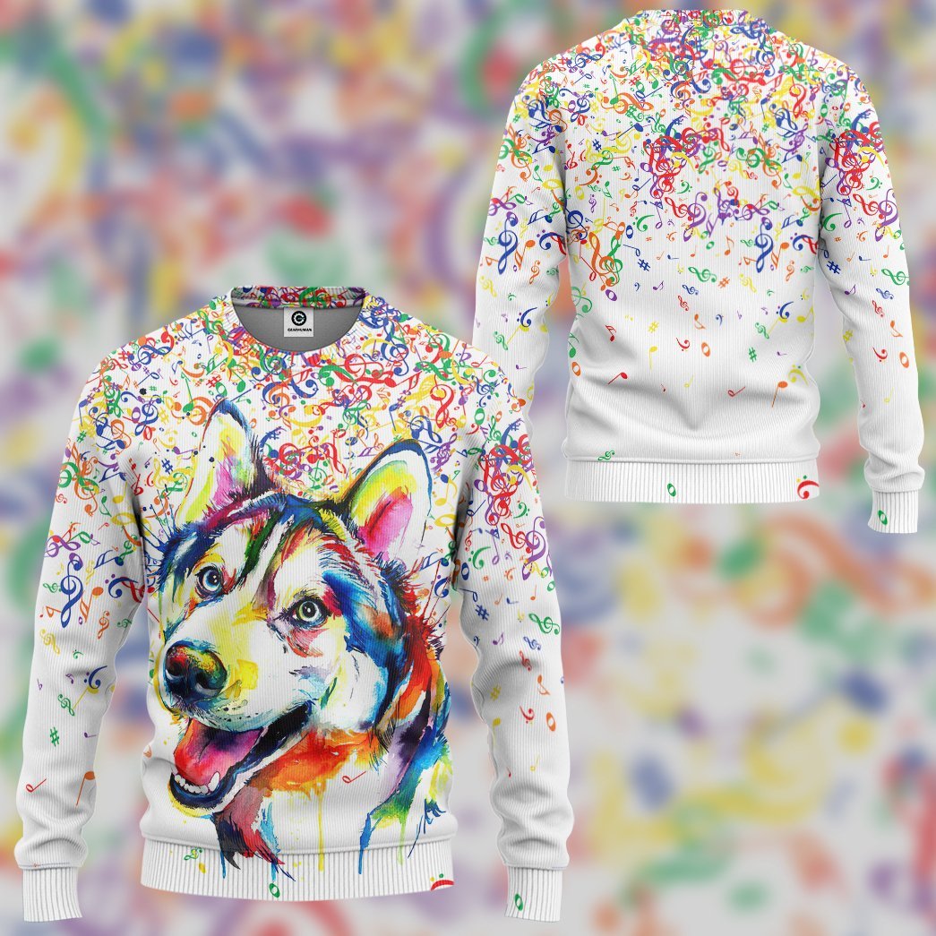 Gearhuman 3D Husky Music Tshirt Hoodie Apprarel GB100314 3D Apparel