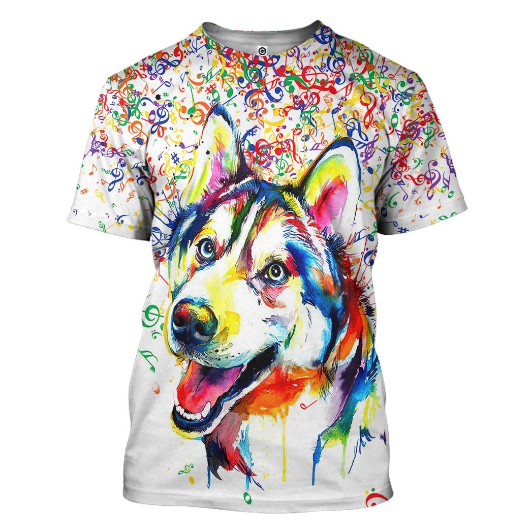 Gearhuman 3D Husky Music Tshirt Hoodie Apprarel GB100314 3D Apparel T-Shirt S