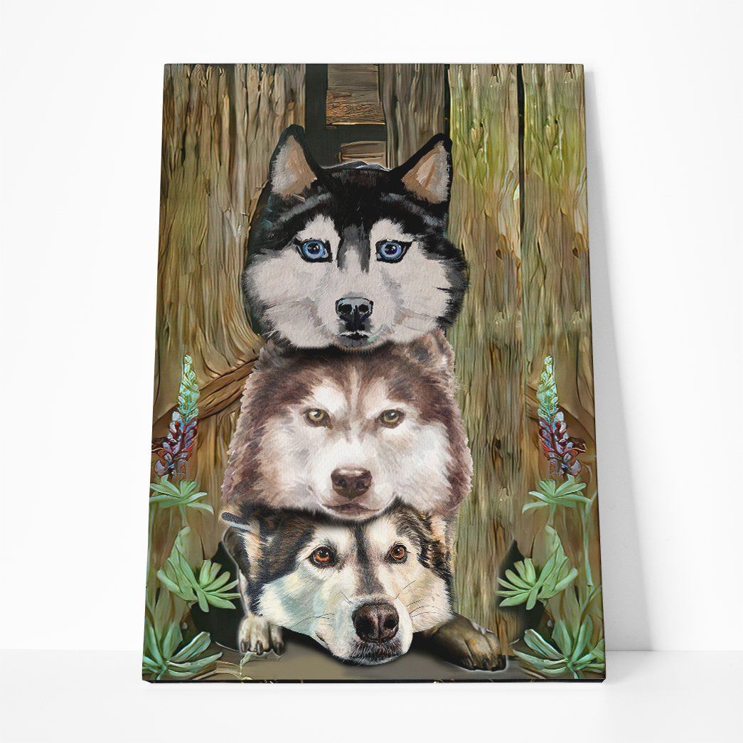 Gearhuman 3D Husky Painting Canvas GK26013 Canvas 1 Piece Non Frame M