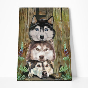 Gearhumans 3D Husky Painting Canvas