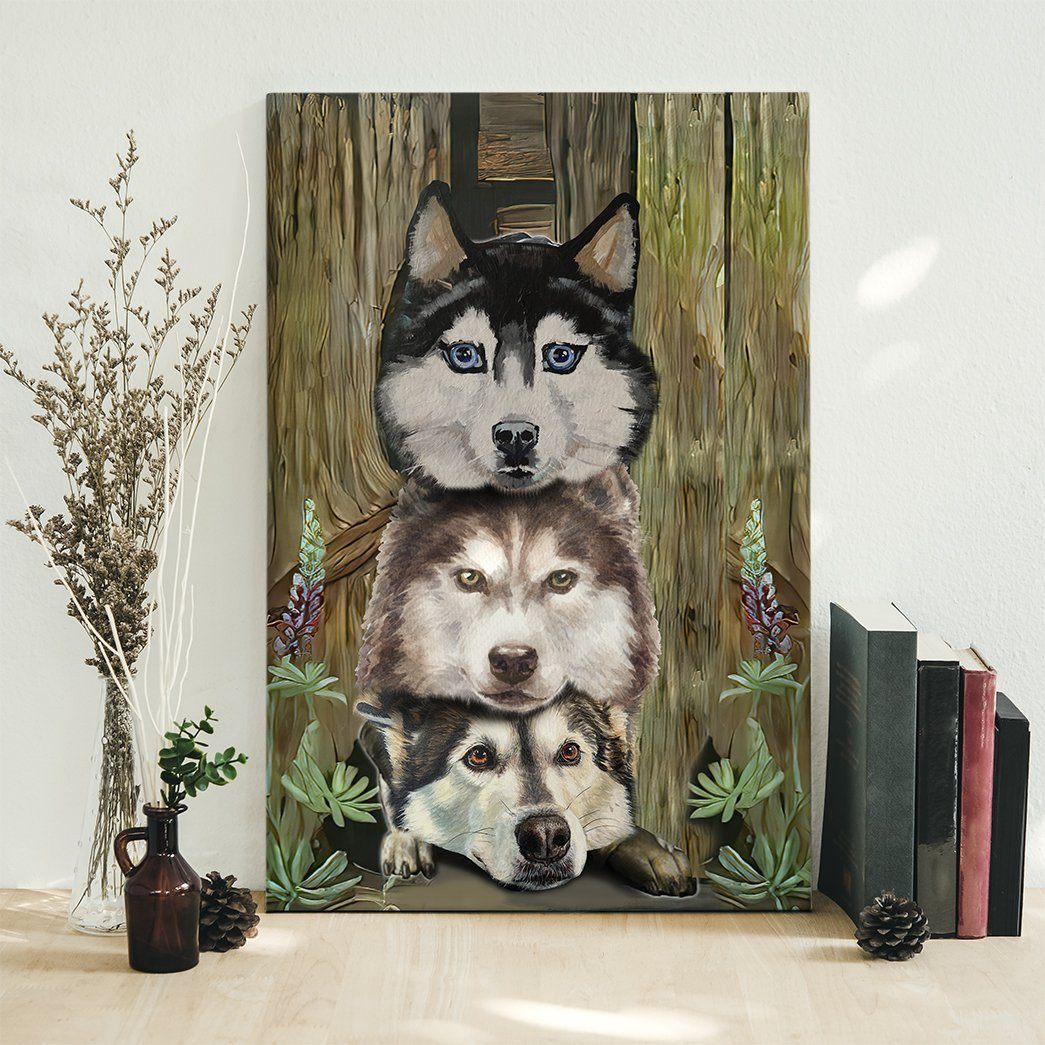 Gearhuman 3D Husky Painting Canvas GK26013 Canvas