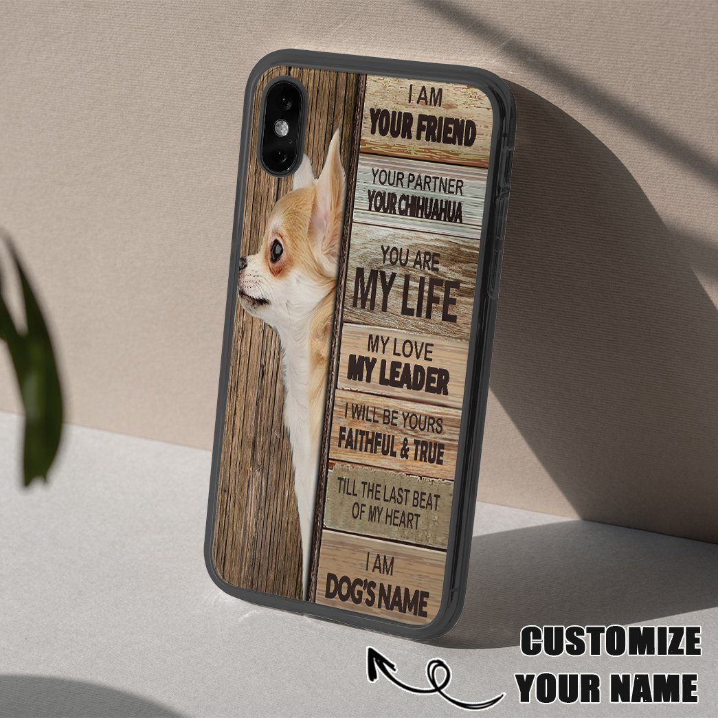 Gearhuman 3D I am Your Friend Chihuahua Custom Name Phonecase GB11123 Glass Phone Case 