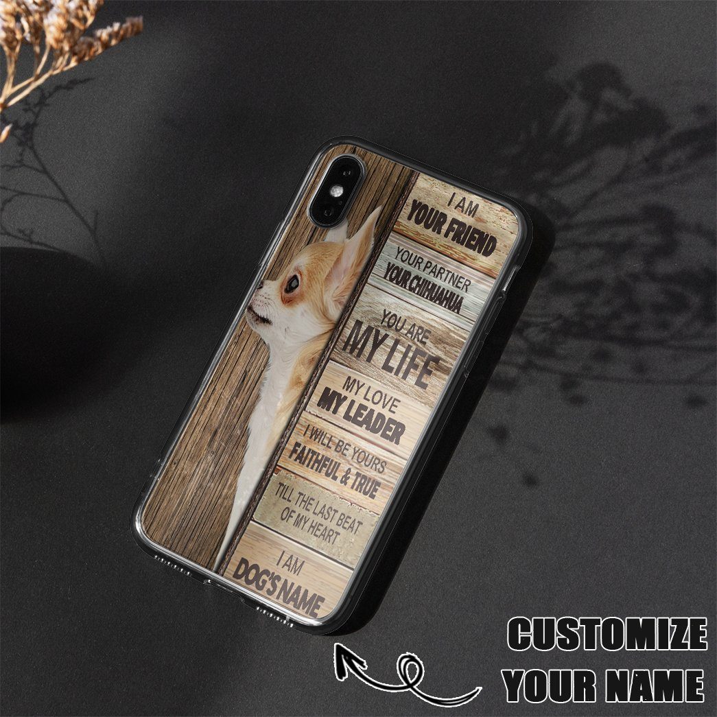 Gearhuman 3D I am Your Friend Chihuahua Custom Name Phonecase GB11123 Glass Phone Case 