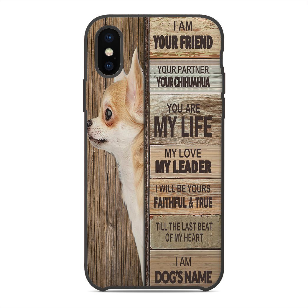 Gearhuman 3D I am Your Friend Chihuahua Custom Name Phonecase GB11123 Glass Phone Case Iphone X 