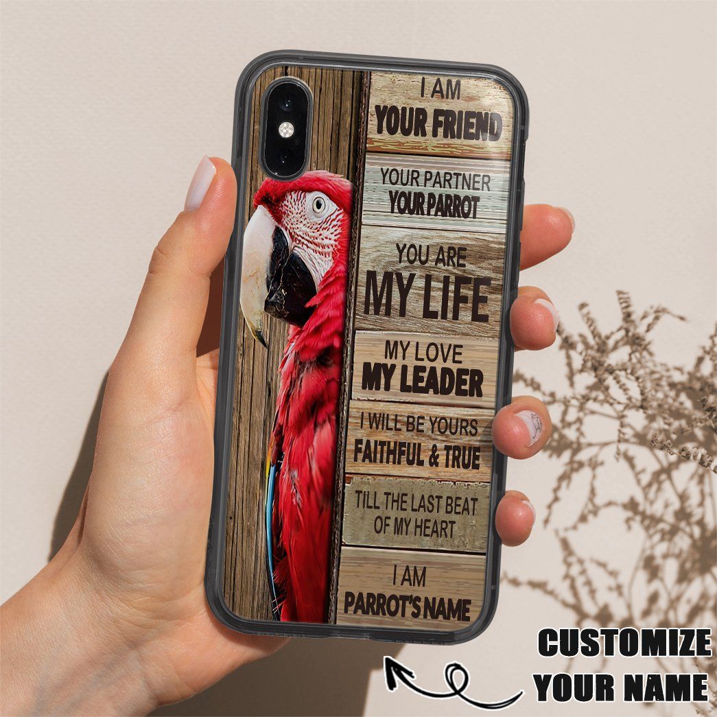 Gearhuman 3D I Am Your Friend Parrot Custom Name Phonecase GB11121 Glass Phone Case 
