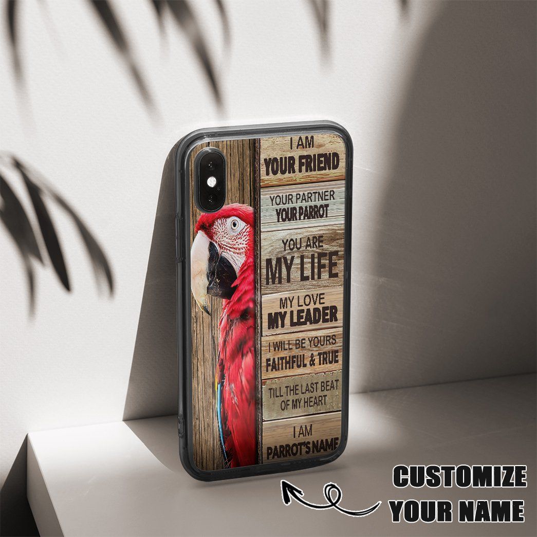 Gearhuman 3D I Am Your Friend Parrot Custom Name Phonecase GB11121 Glass Phone Case 