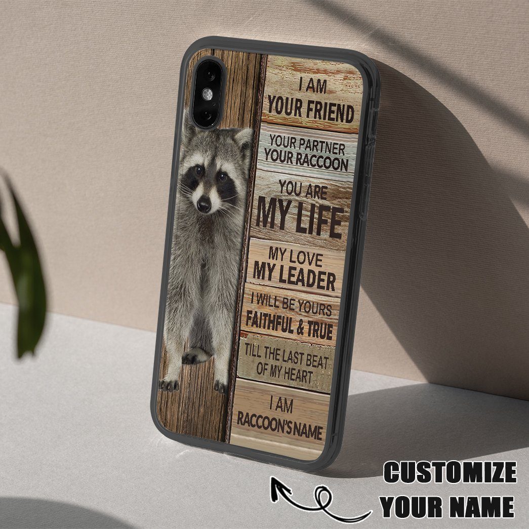 Gearhuman 3D I Am Your Friend Raccoon Custom Name Phonecase GB14121 Glass Phone Case 