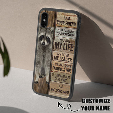 Gearhumans 3D I Am Your Friend Raccoon Custom Name Phonecase