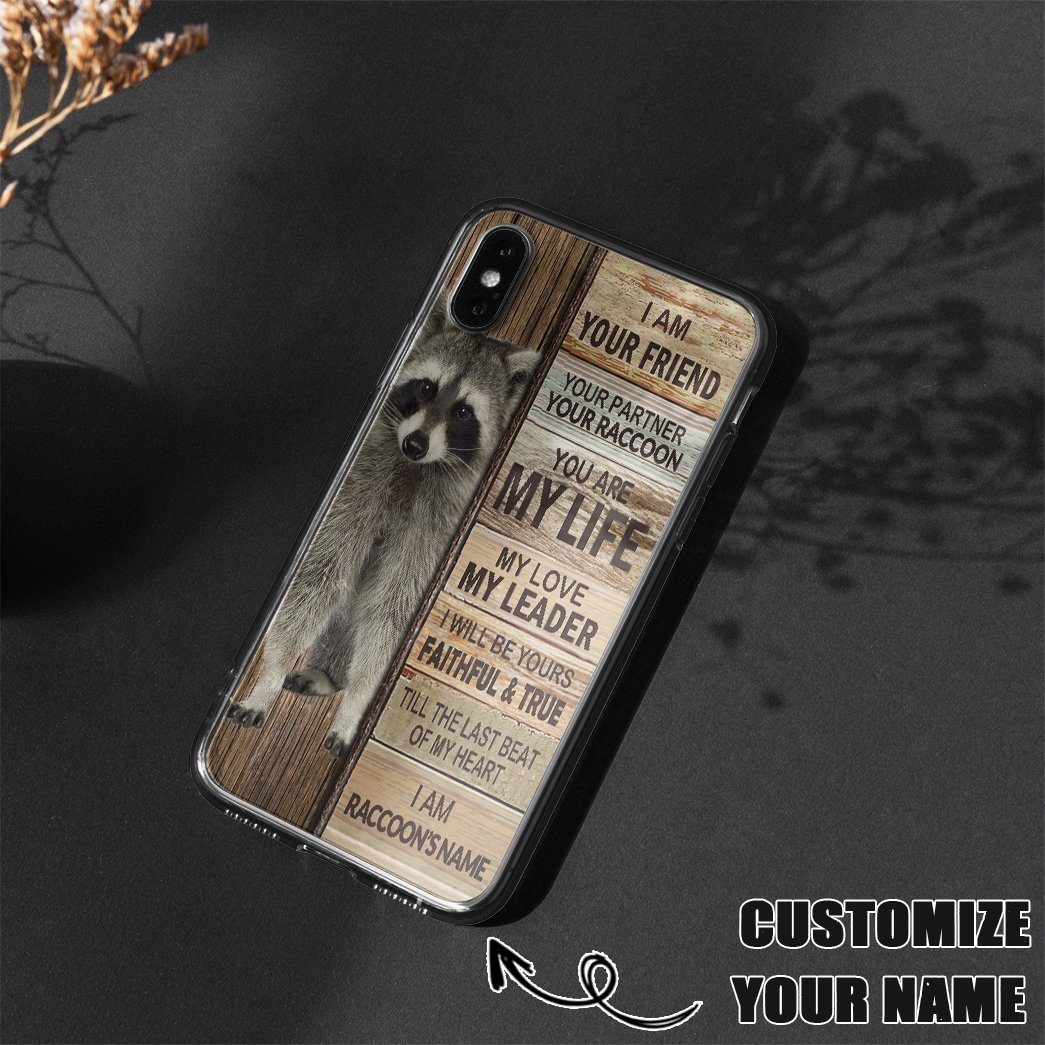 Gearhuman 3D I Am Your Friend Raccoon Custom Name Phonecase GB14121 Glass Phone Case 