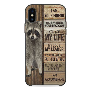 Gearhuman 3D I Am Your Friend Raccoon Custom Name Phonecase GB14121 Glass Phone Case Iphone X 