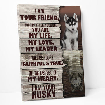 Gearhumans 3D I Am Your Friend Reflection Husky Custom Canvas