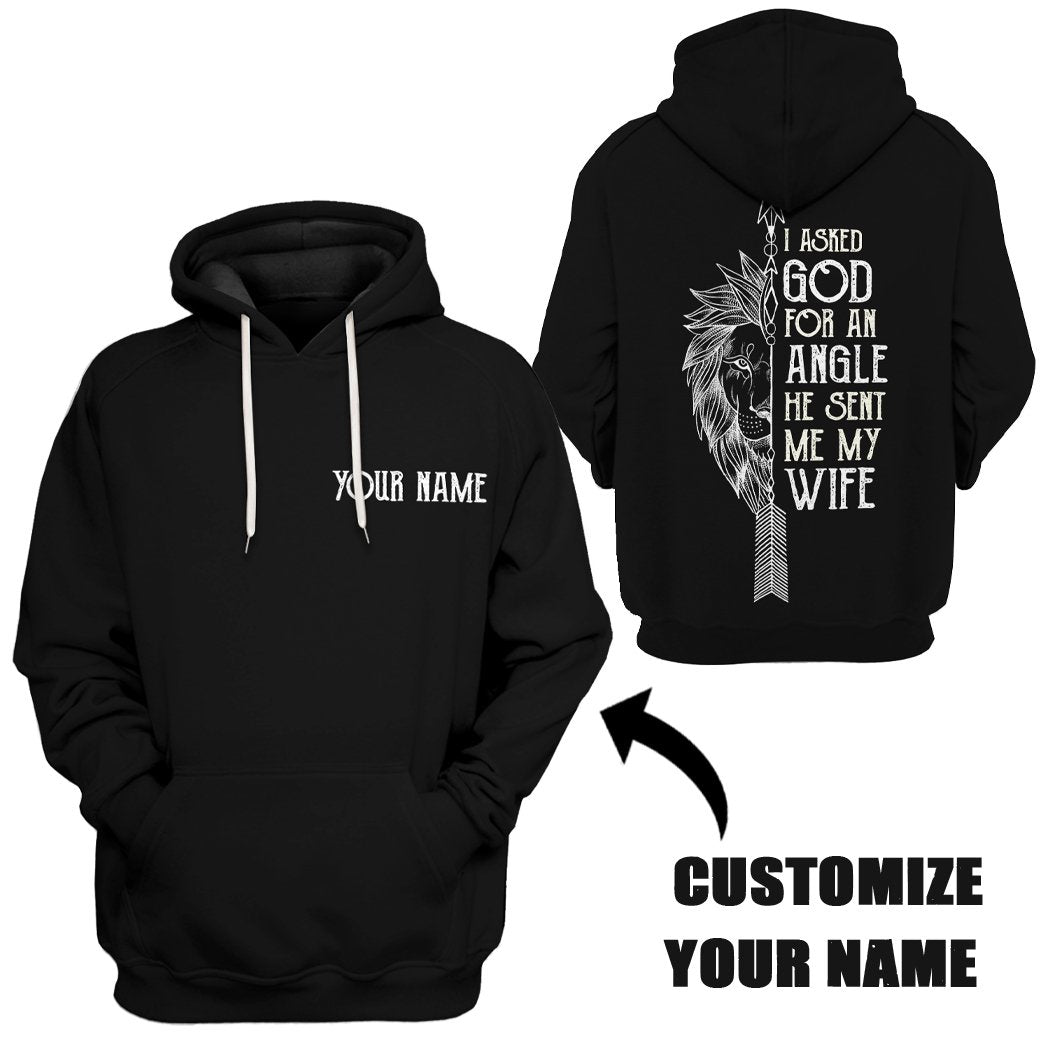 Gearhuman 3D I Asked God For An Angle Custom Name Tshirt Hoodie Apparel GB31128 3D Apparel 