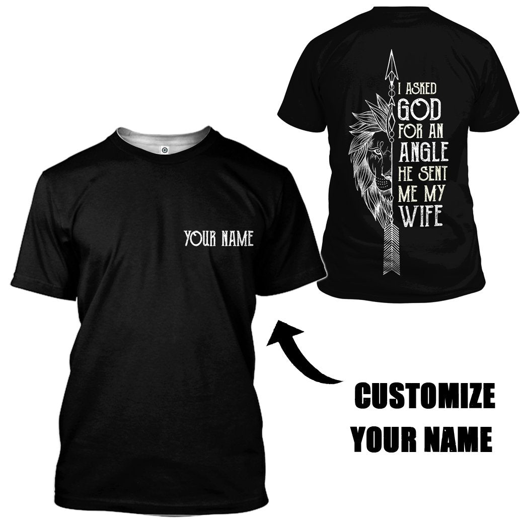 Gearhuman 3D I Asked God For An Angle Custom Name Tshirt Hoodie Apparel GB31128 3D Apparel 