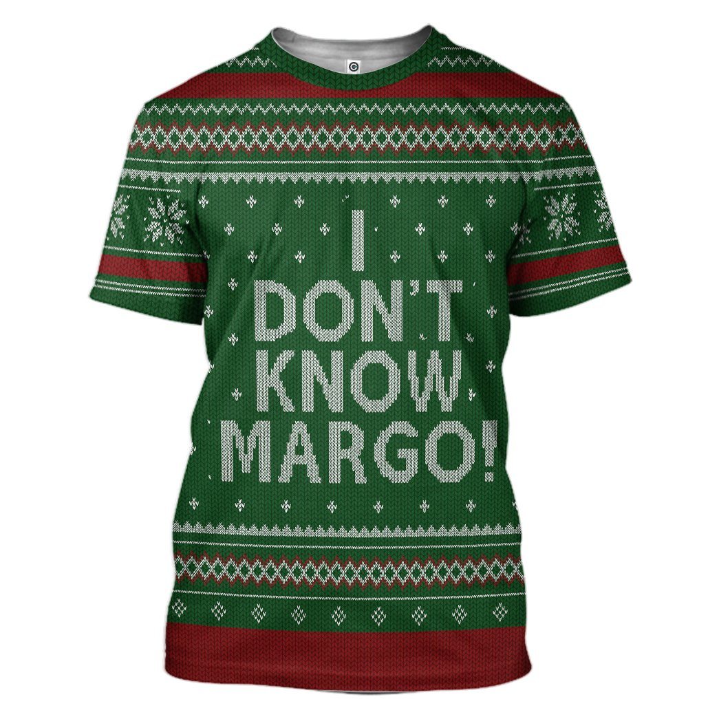 Gearhuman 3D I Dont Know Margo National Lampoon Christmas Vacation Ugly Sweater Custom Tshirt Hoodie Apparel GVC03115 3D Apparel T-Shirt S 