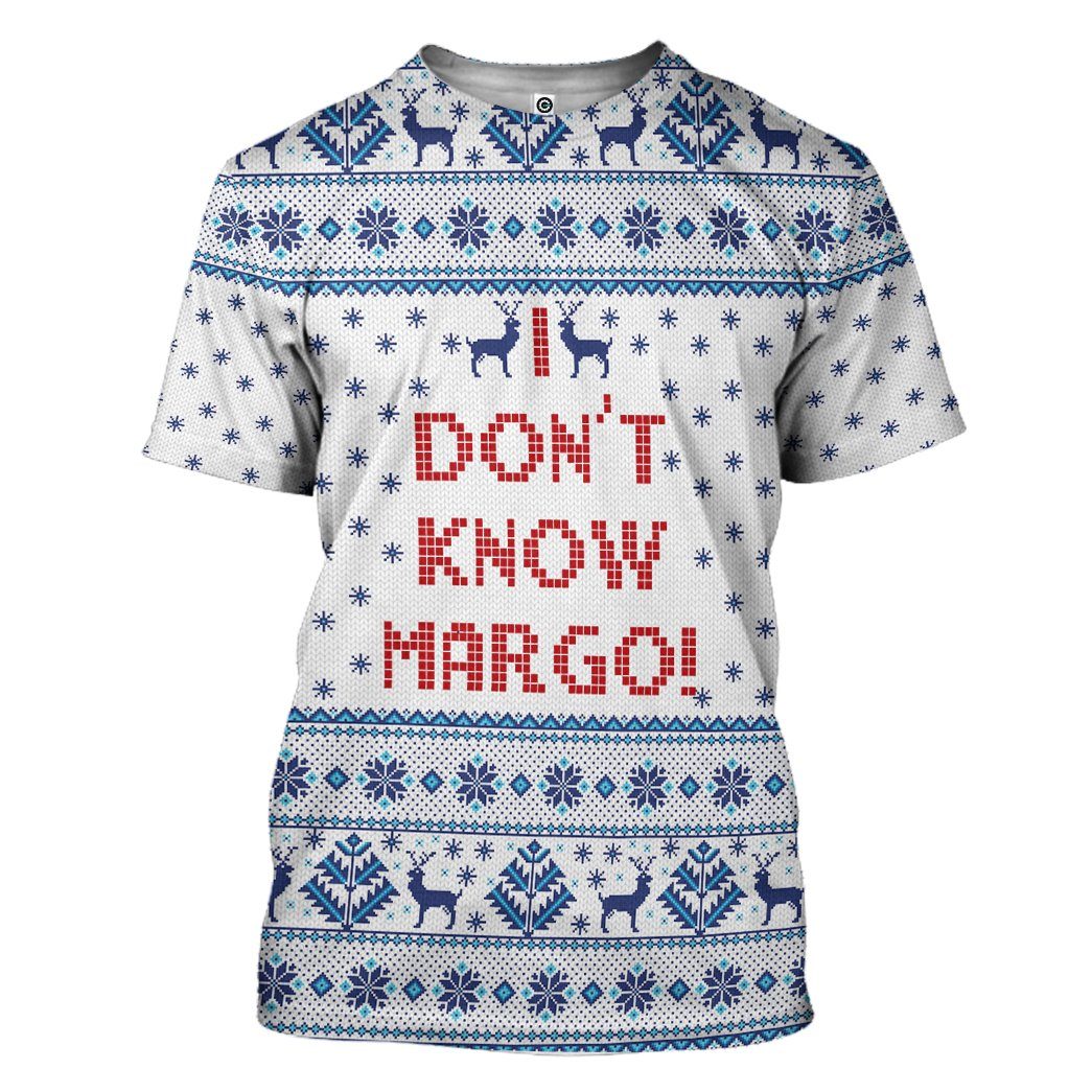 Gearhuman 3D I Dont Know Margo National Lampoons Christmas Vacation Ugly Sweater Custom Tshirt Hoodie Apparel GV03117 3D Apparel T-Shirt S 