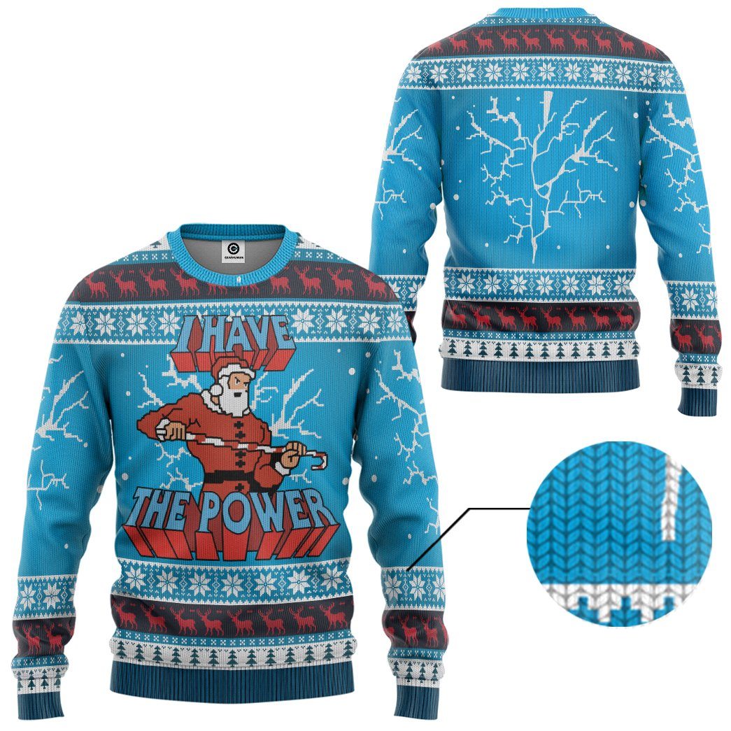 Gearhuman 3D I Have The Power Ugly Christmas Sweater Custom Tshirt Hoodie Apparel GV301013 3D Apparel 