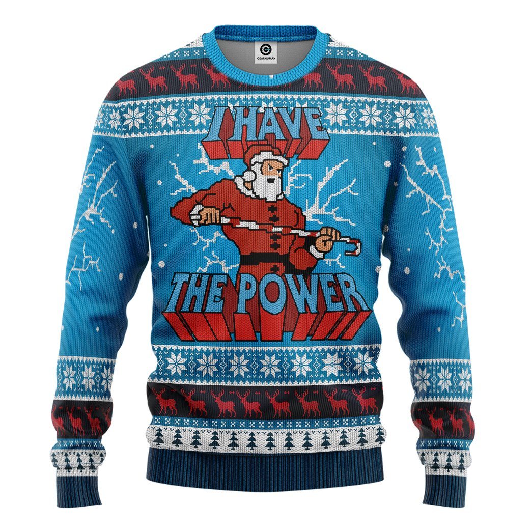 Gearhuman 3D I Have The Power Ugly Christmas Sweater Custom Tshirt Hoodie Apparel GV301013 3D Apparel Long Sleeve S 