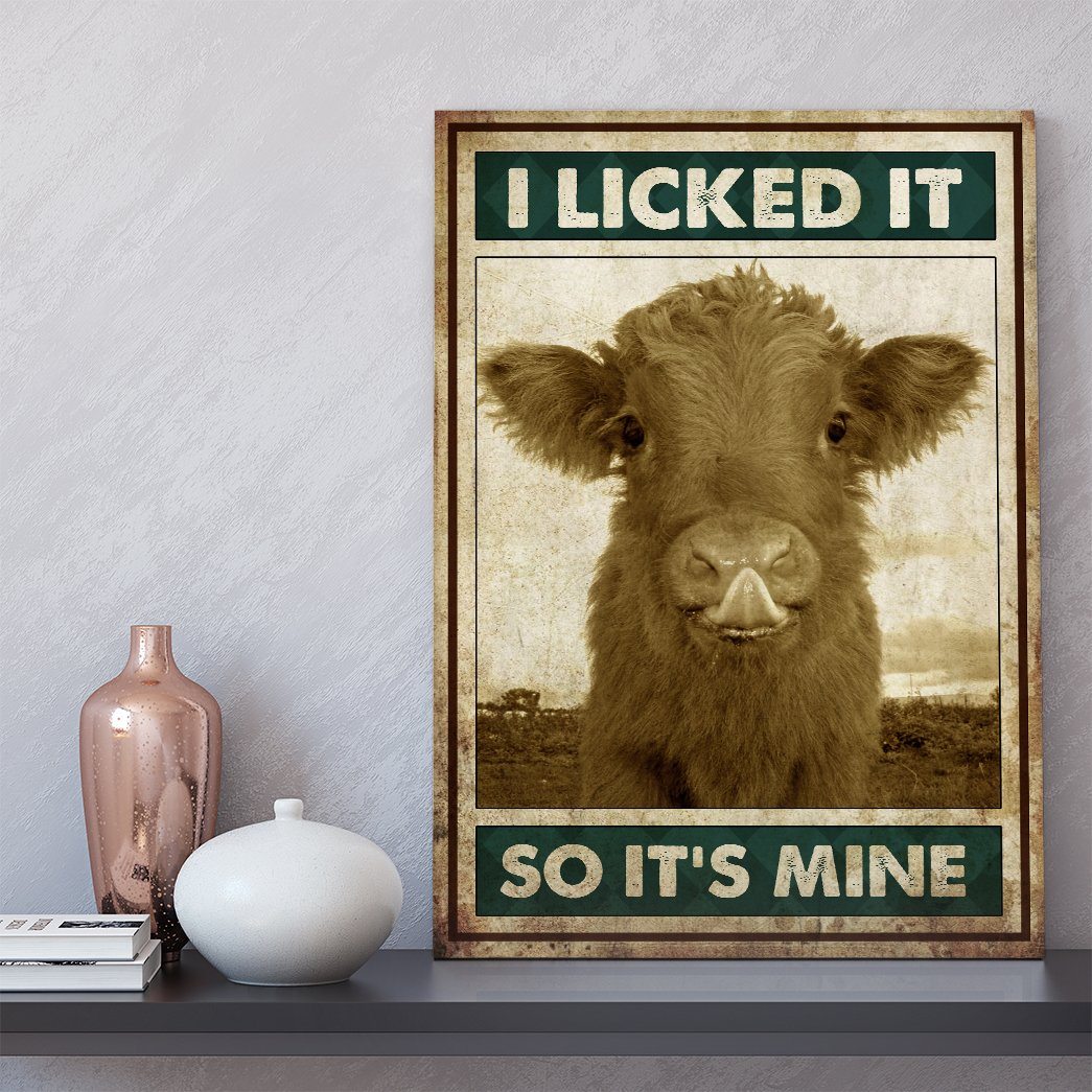 Gearhuman 3D I Licked It Cow Canvas GB08031 Canvas