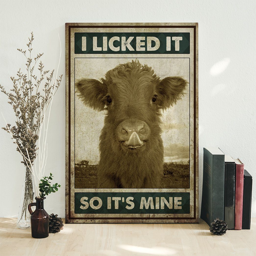 Gearhuman 3D I Licked It Cow Canvas GB08031 Canvas