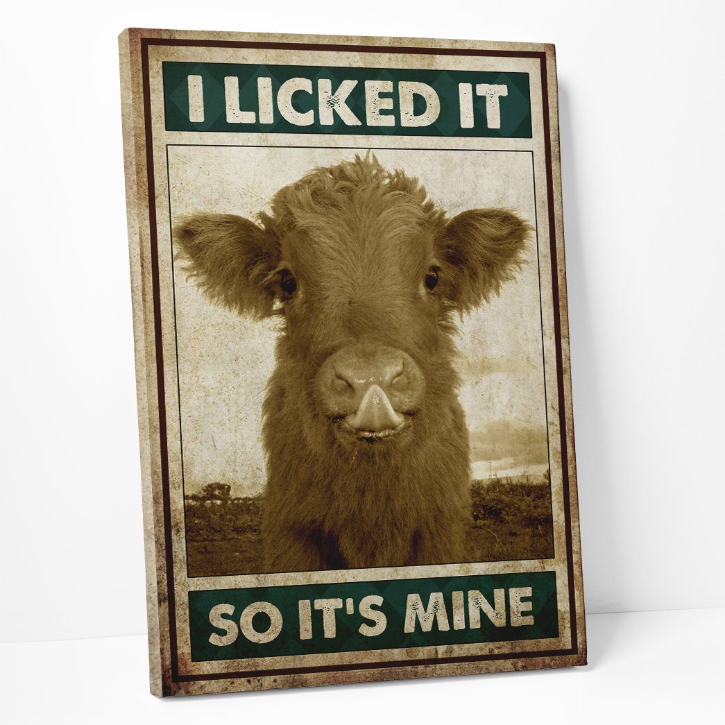 Gearhuman 3D I Licked It Cow Canvas GB08031 Canvas