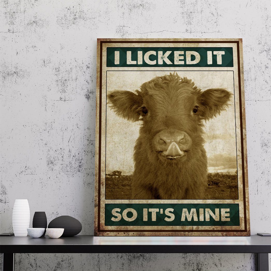 Gearhuman 3D I Licked It Cow Canvas GB08031 Canvas