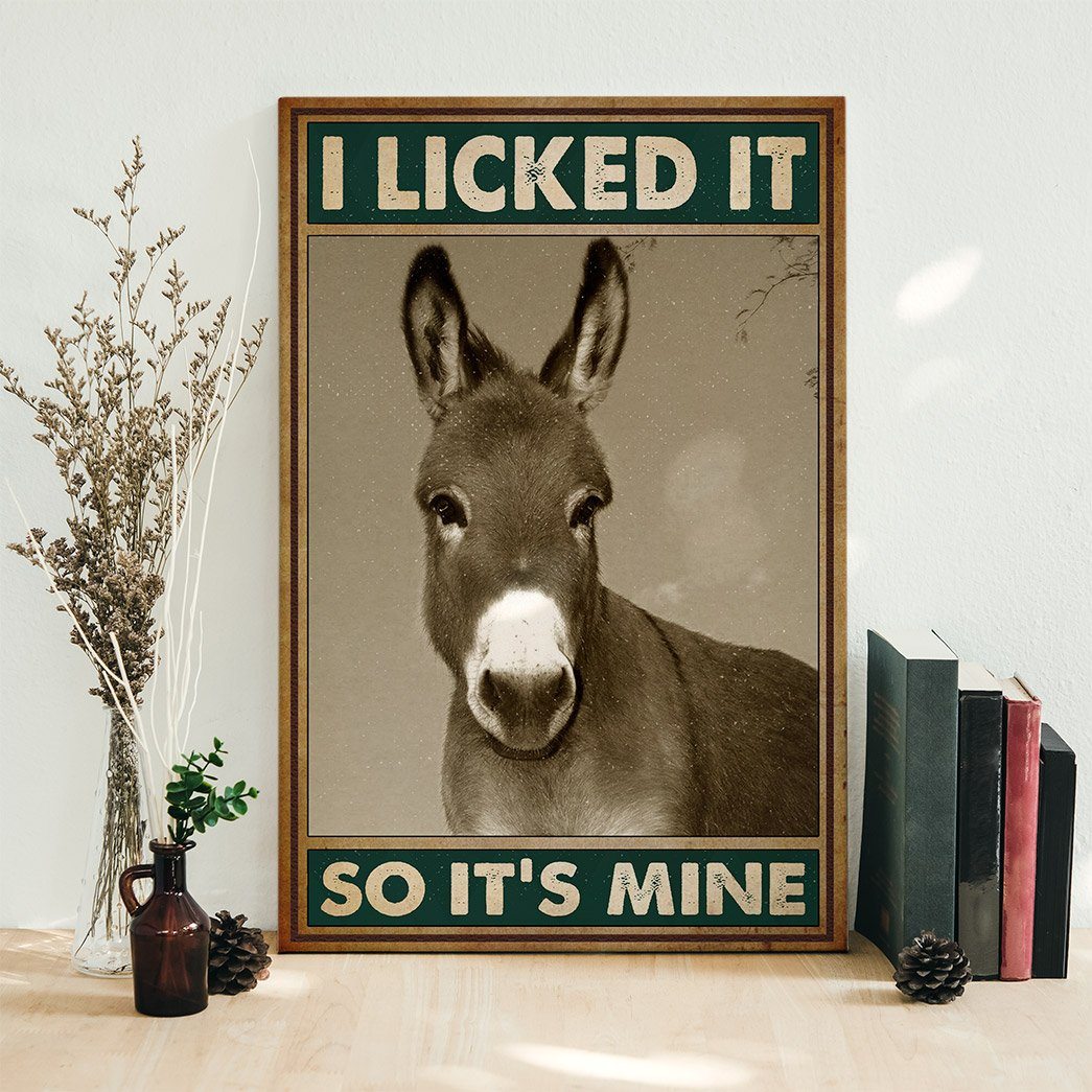 Gearhuman 3D I Licked It Donkey Canvas GB08032 Canvas