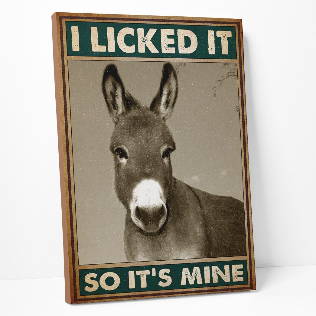 Gearhuman 3D I Licked It Donkey Canvas GB08032 Canvas