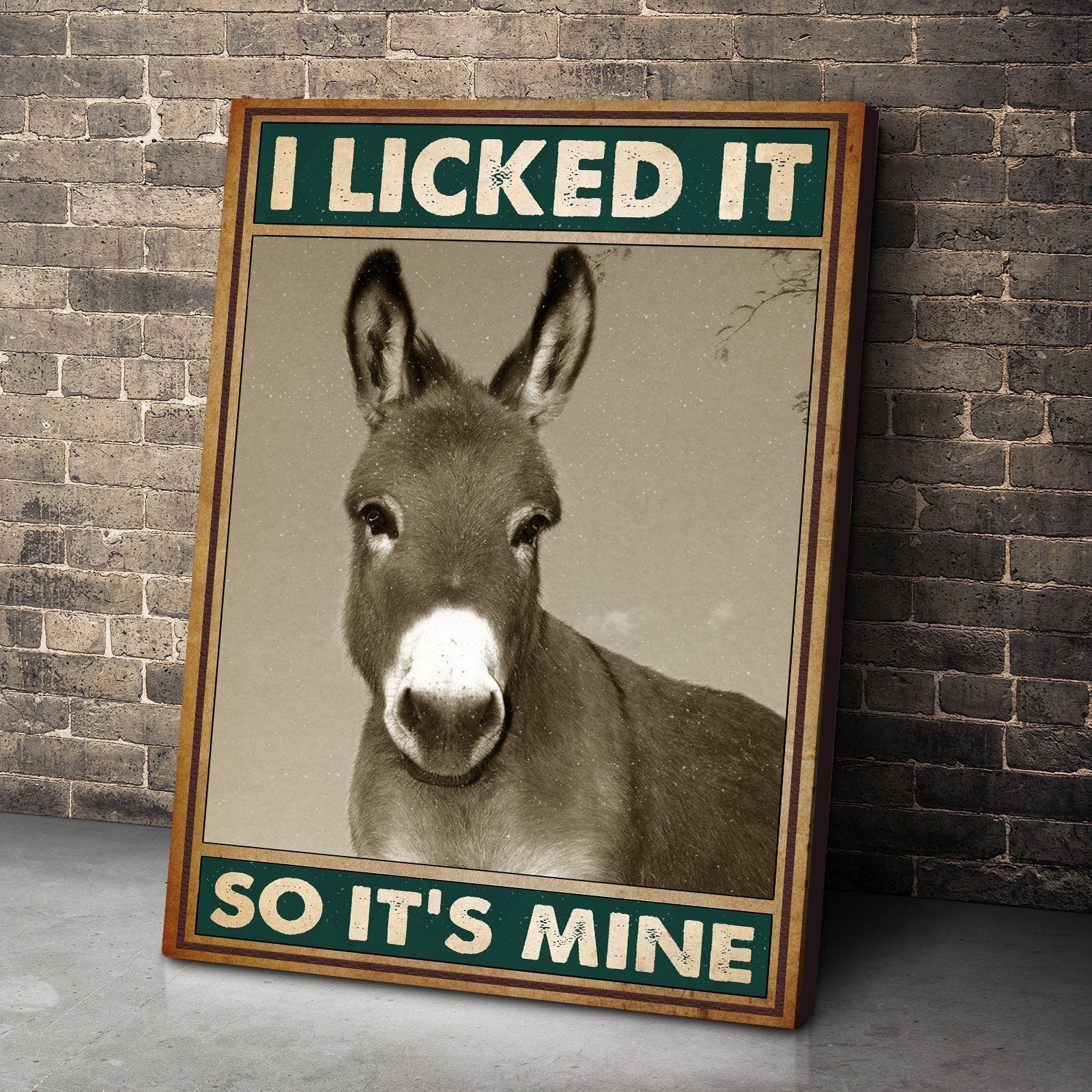 Gearhuman 3D I Licked It Donkey Canvas GB08032 Canvas