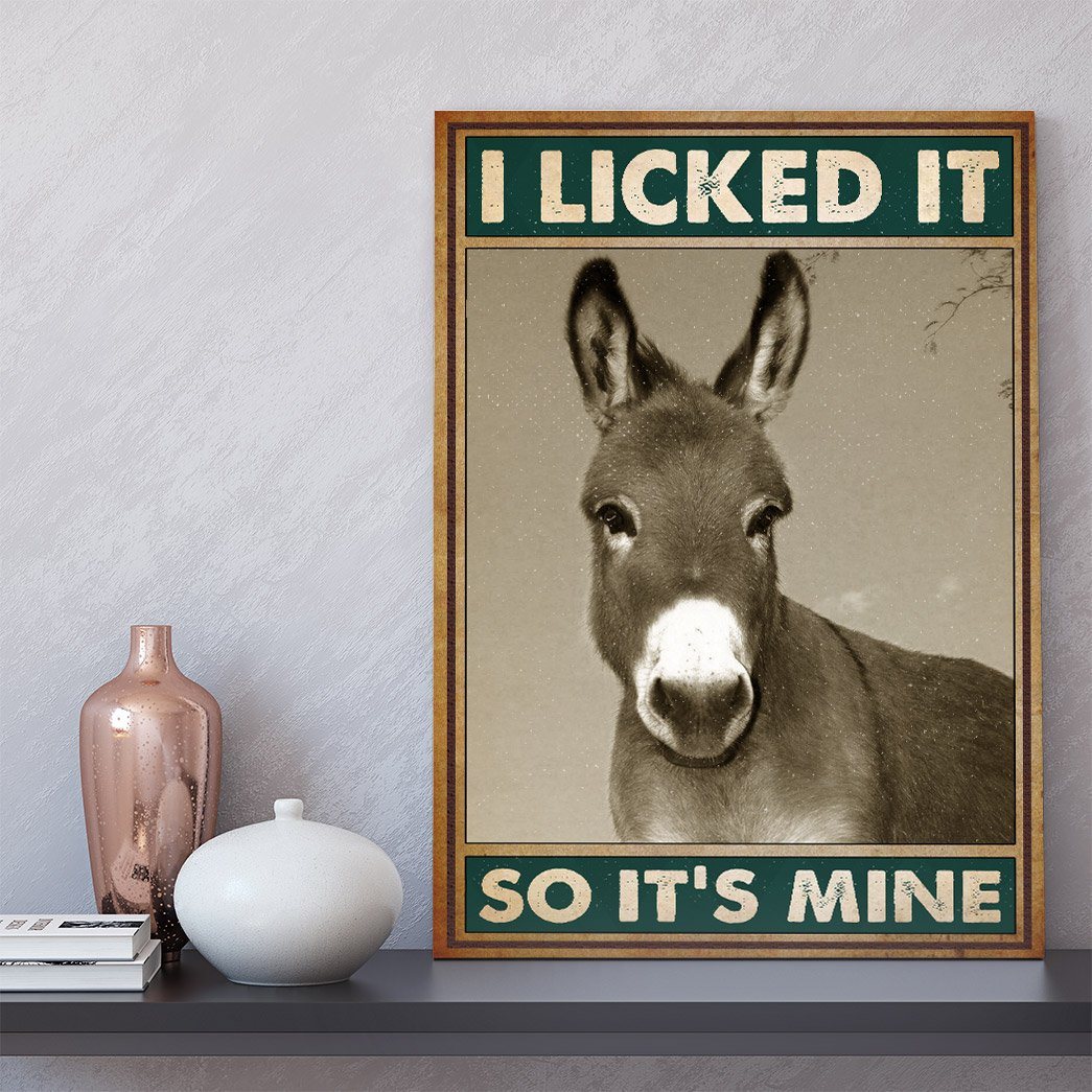 Gearhuman 3D I Licked It Donkey Canvas GB08032 Canvas