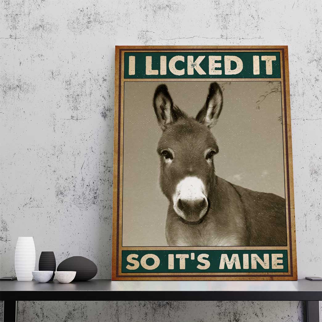 Gearhuman 3D I Licked It Donkey Canvas GB08032 Canvas