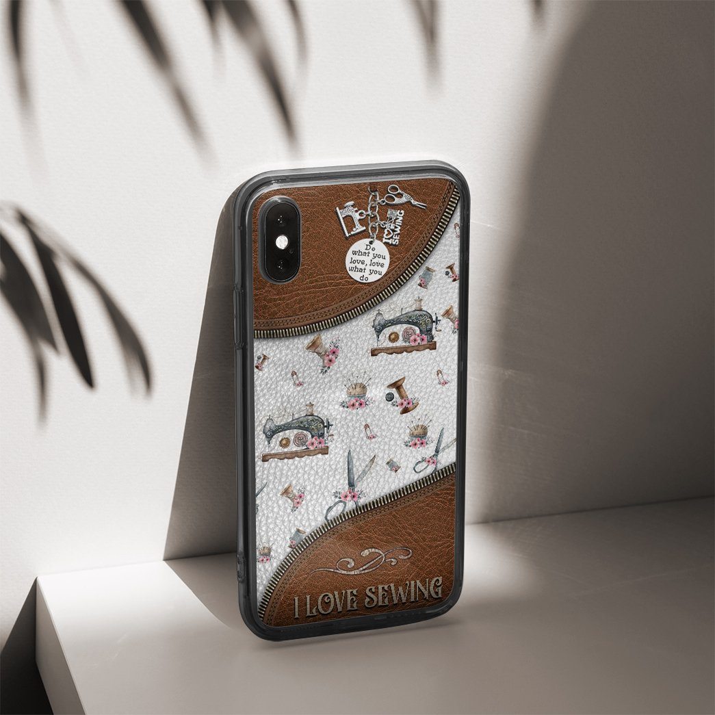 Gearhuman 3D I Love Sewing Custom Phonecase GB05012 Glass Phone Case 