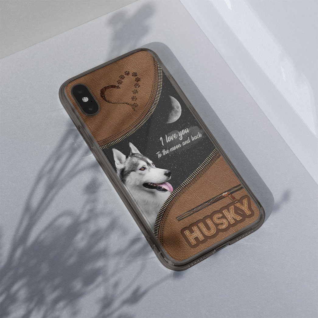 Gearhuman 3D I Love You To The Moon Husky Custom Phonecase GB28015 Glass Phone Case