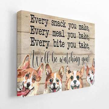 Gearhuman 3D I Will Be Watching You Corgi Custom Canvas GB26023 Canvas