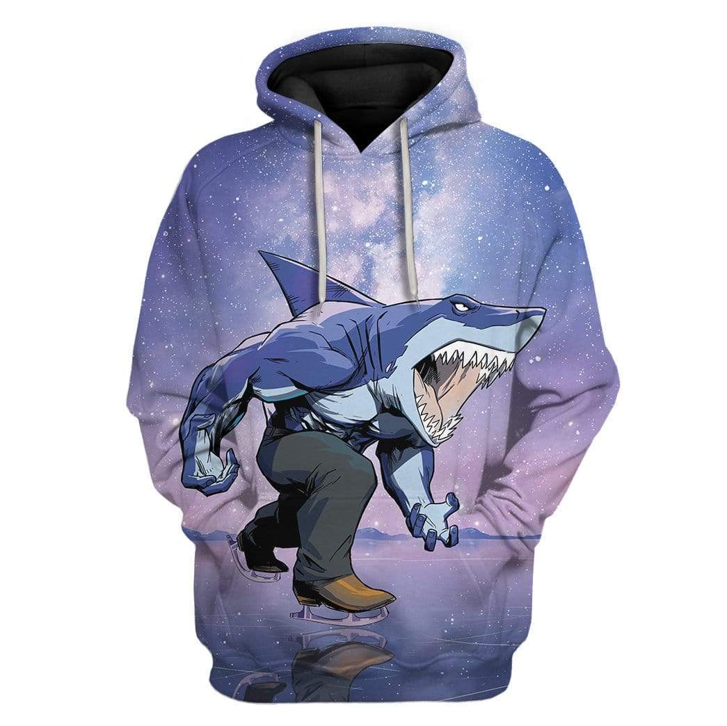 Gearhuman 3D Ice Skating Shark Custom T-Shirts Hoodies Apparel AN-TA1002204 3D Custom Fleece Hoodies Hoodie S 