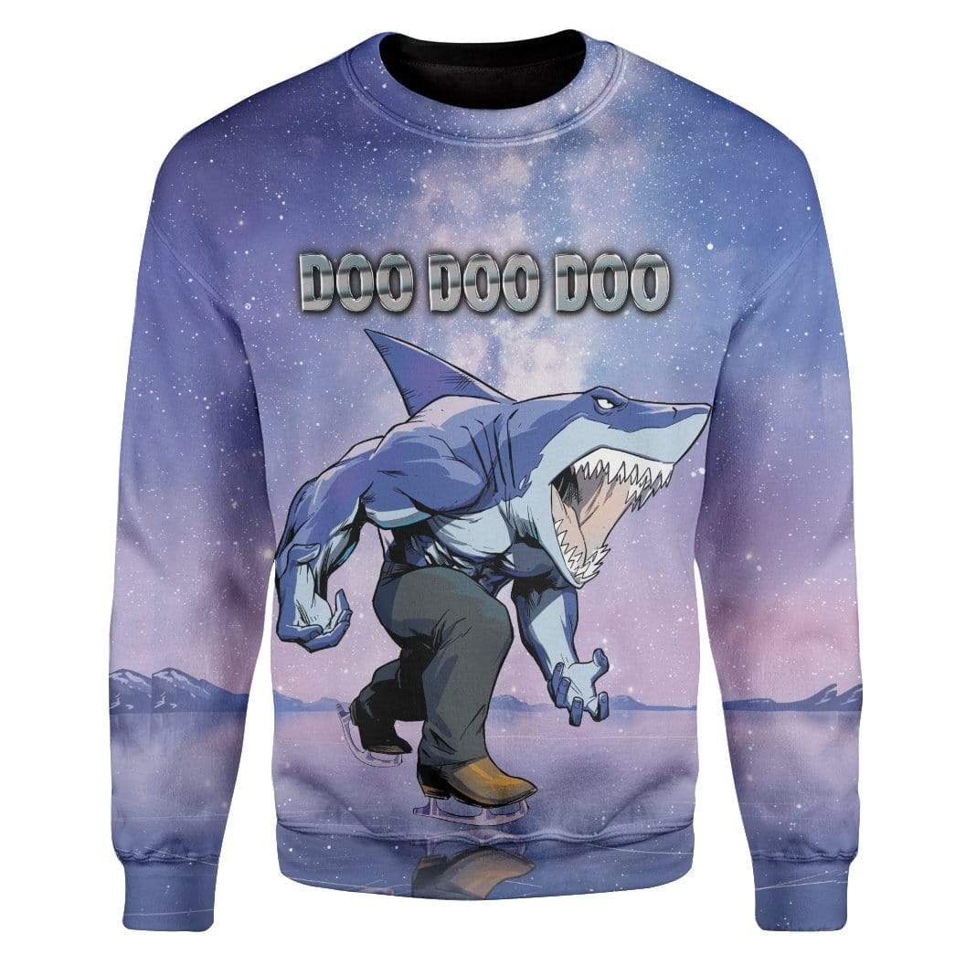 Gearhuman 3D Ice Skating Shark Doo Doo Custom T-Shirts Hoodies Apparel AN-TA1102203 3D Custom Fleece Hoodies Long Sleeve S 