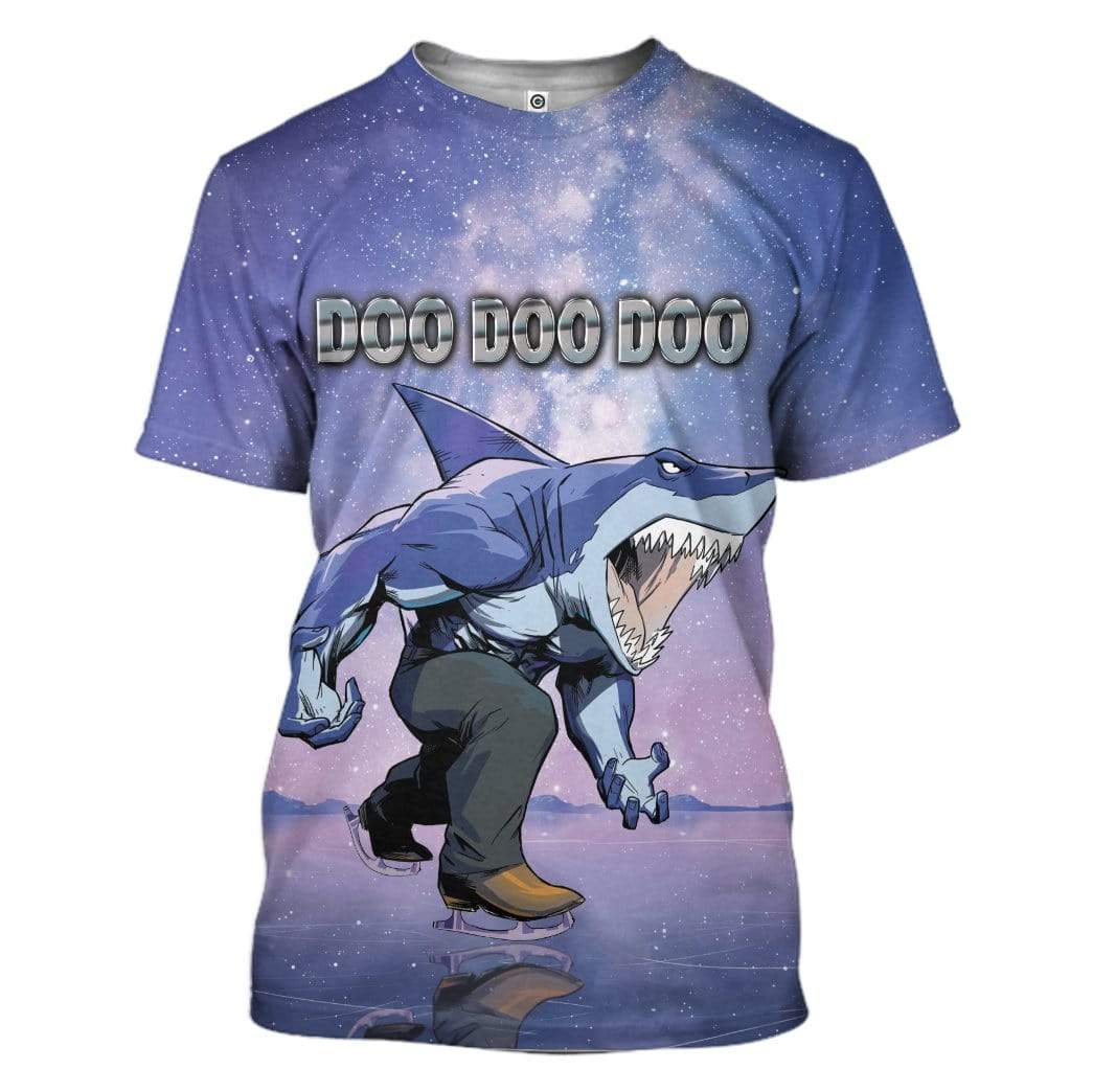 Gearhuman 3D Ice Skating Shark Doo Doo Custom T-Shirts Hoodies Apparel AN-TA1102203 3D Custom Fleece Hoodies T-Shirt S 