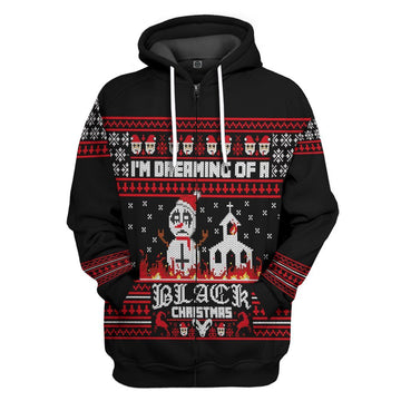 Gearhumans 3D Im Dreaming Of A Black Christmas Ugly Christmas Sweater Custom Hoodie Apparel