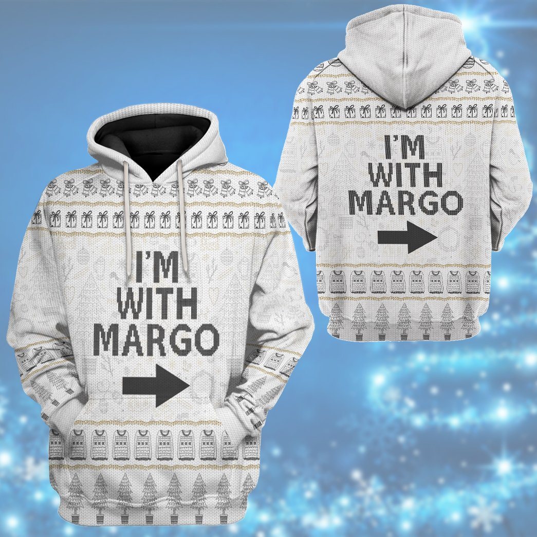 Gearhuman 3D Im With Margo National Lampoon Christmas Vacation Ugly Sweater Custom Tshirt Hoodie Apparel GV031111 3D Apparel 