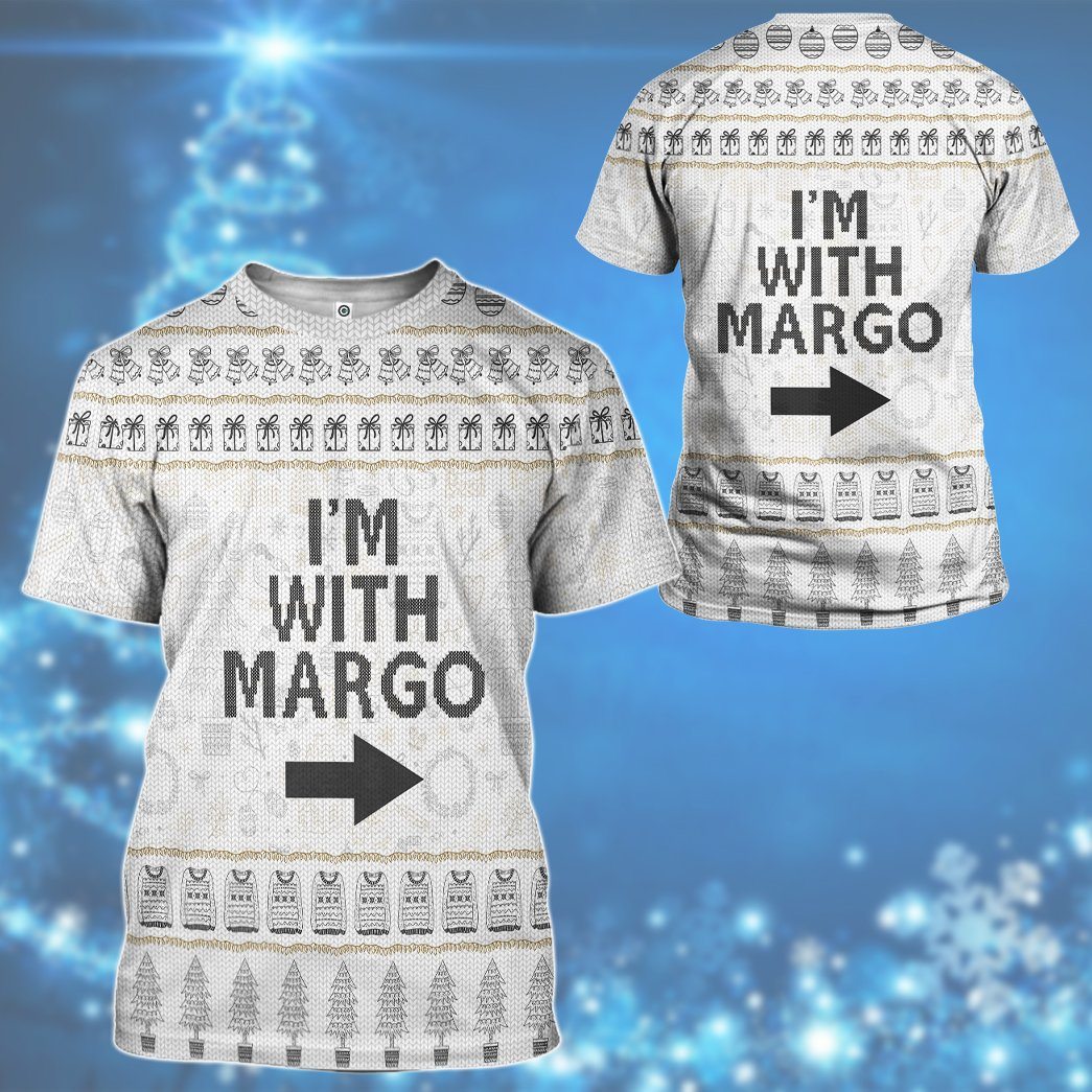 Gearhuman 3D Im With Margo National Lampoon Christmas Vacation Ugly Sweater Custom Tshirt Hoodie Apparel GV031111 3D Apparel 