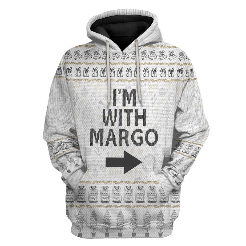 Gearhuman 3D Im With Margo National Lampoon Christmas Vacation Ugly Sweater Custom Tshirt Hoodie Apparel GV031111 3D Apparel Hoodie S 