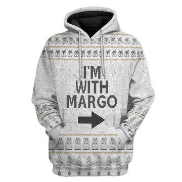 Gearhumans 3D Im With Margo National Lampoon Christmas Vacation Ugly Sweater Custom Tshirt Hoodie Apparel