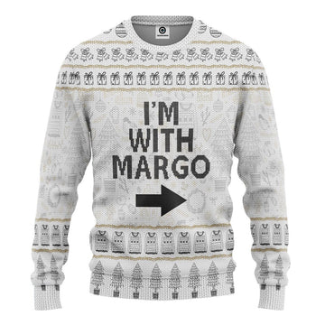 Gearhumans 3D Im With Margo National Lampoon Christmas Vacation Ugly Sweater Custom Tshirt Hoodie Apparel