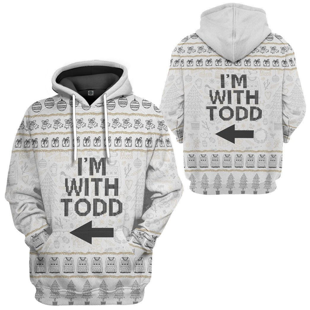 Gearhuman 3D Im With Todd National Lampoon Christmas Vacation Ugly Sweater Custom Tshirt Hoodie Apparel GV031110 3D Apparel 