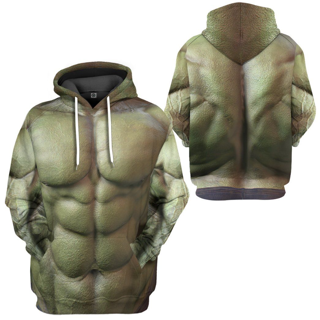 Gearhuman 3D Incredible Hulk Custom Hoodie Apparel GN210811 3D Custom Fleece Hoodies 