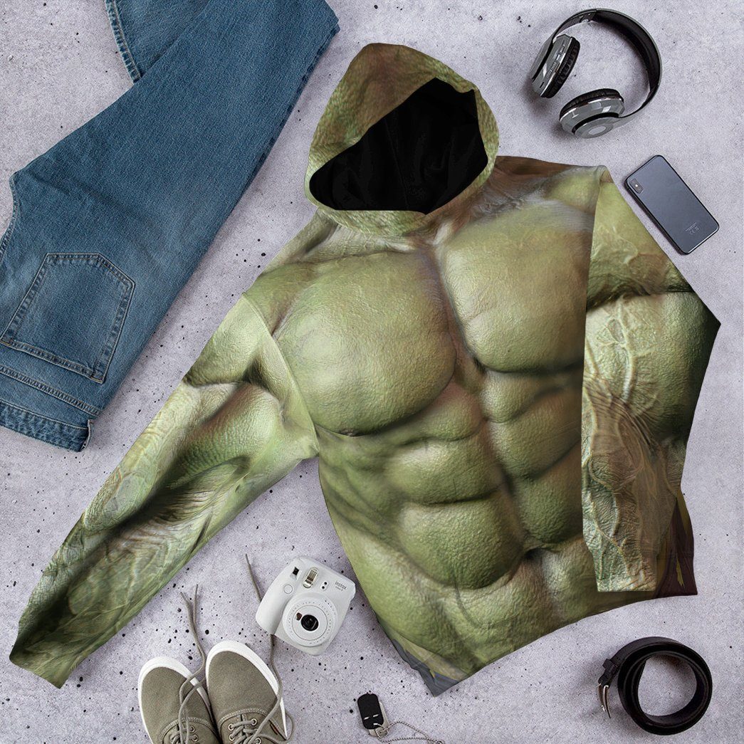 Gearhuman 3D Incredible Hulk Custom Hoodie Apparel GN210811 3D Custom Fleece Hoodies 