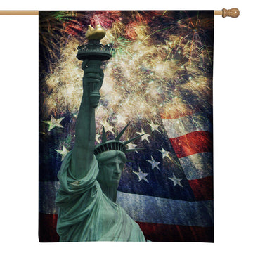 Gearhuman 3D Independence Day Statue Of Liberty Custom Flag