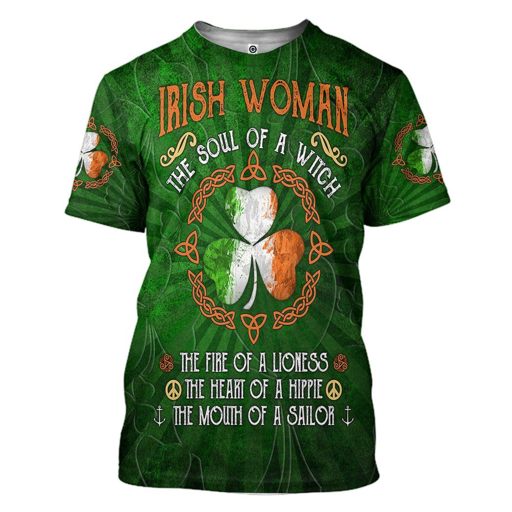 Gearhuman 3D Irish St Patrick Day Irish Woman Tshirt Hoodie Apparel GV19023 3D Apparel T-Shirt S