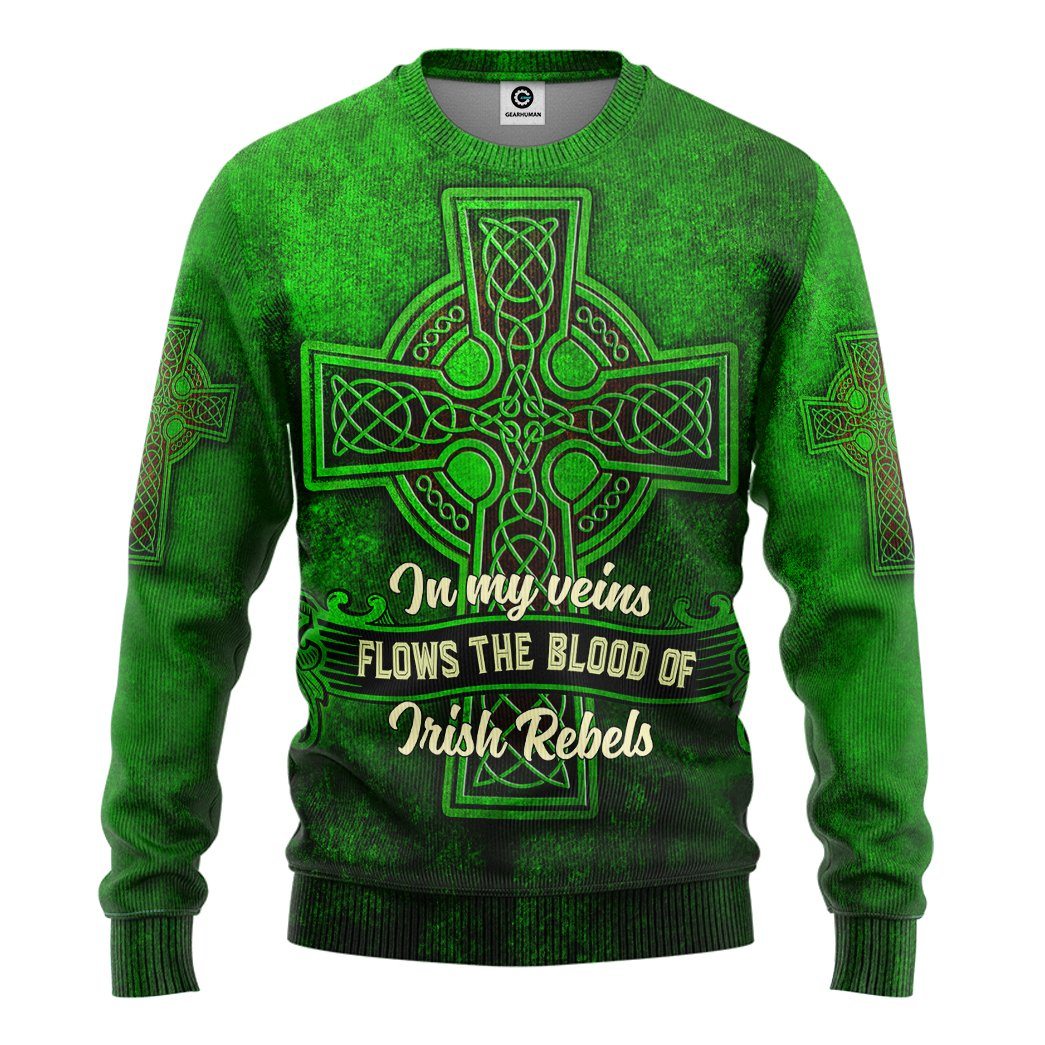 Gearhuman 3D Irish St.Patrick Day Tshirt Hoodie Apparel GV180219 3D Apparel Long Sleeve S