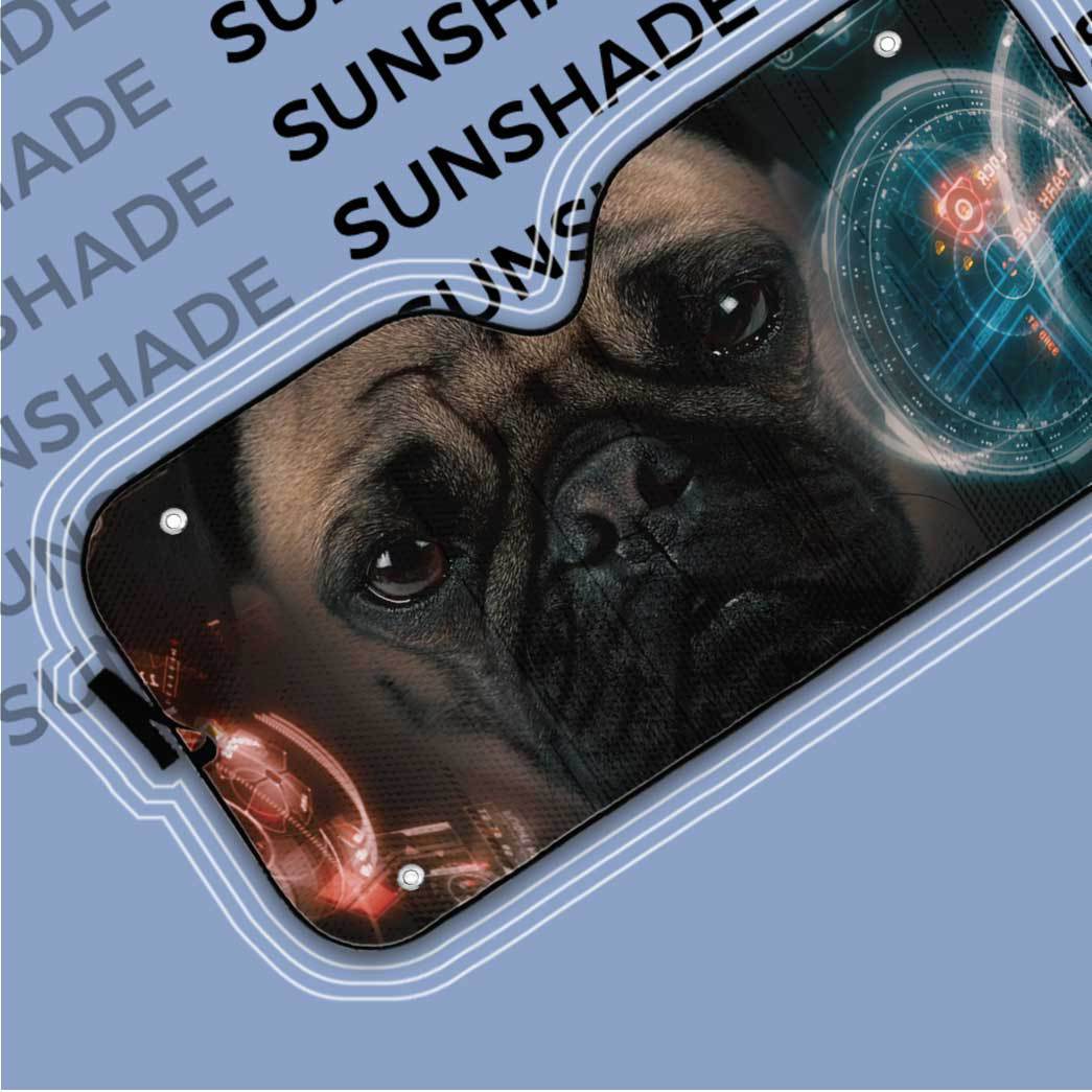 Gearhuman 3D Iron Man HUD Pug Dog Auto Sunshade ZK2804213 Auto Sunshade 