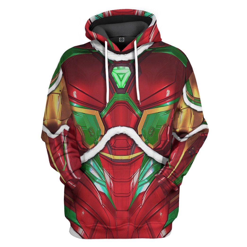 Gearhuman 3D Ironman Christmas Custom Hoodie Apparel GJ08101 3D Apparel Hoodie S 